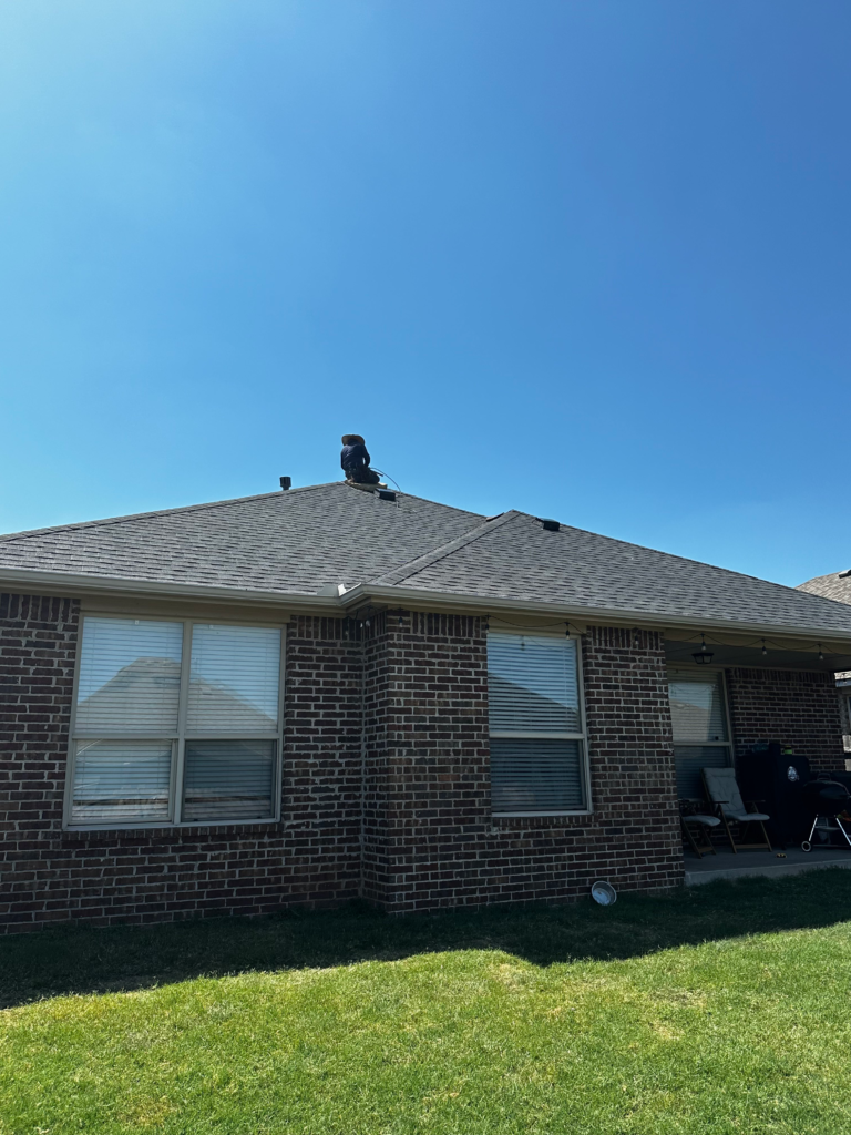 Completed residential roof replacement in Oklahoma City metro area by Oklahoma Roofing Experts